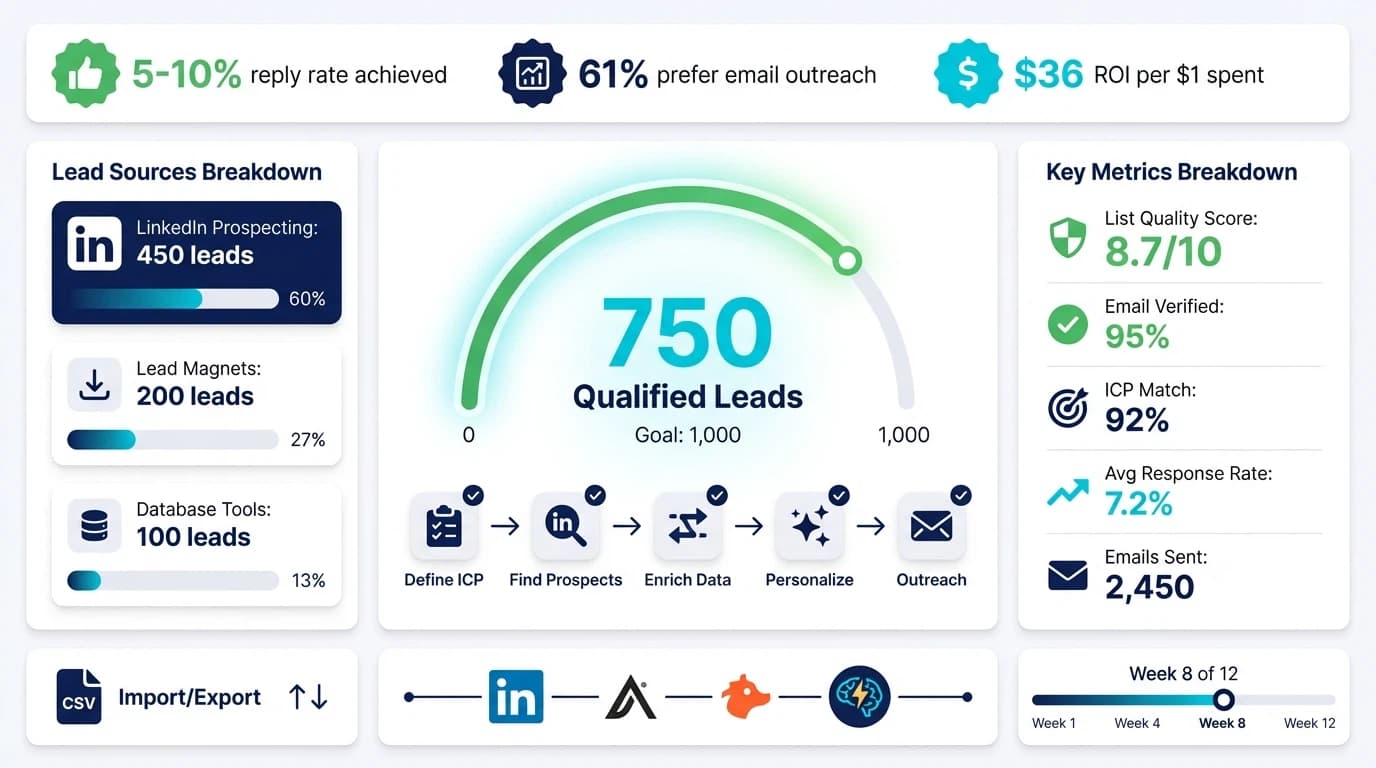 B2B Email List Building: From Scratch to 1,000 Qualified Leads