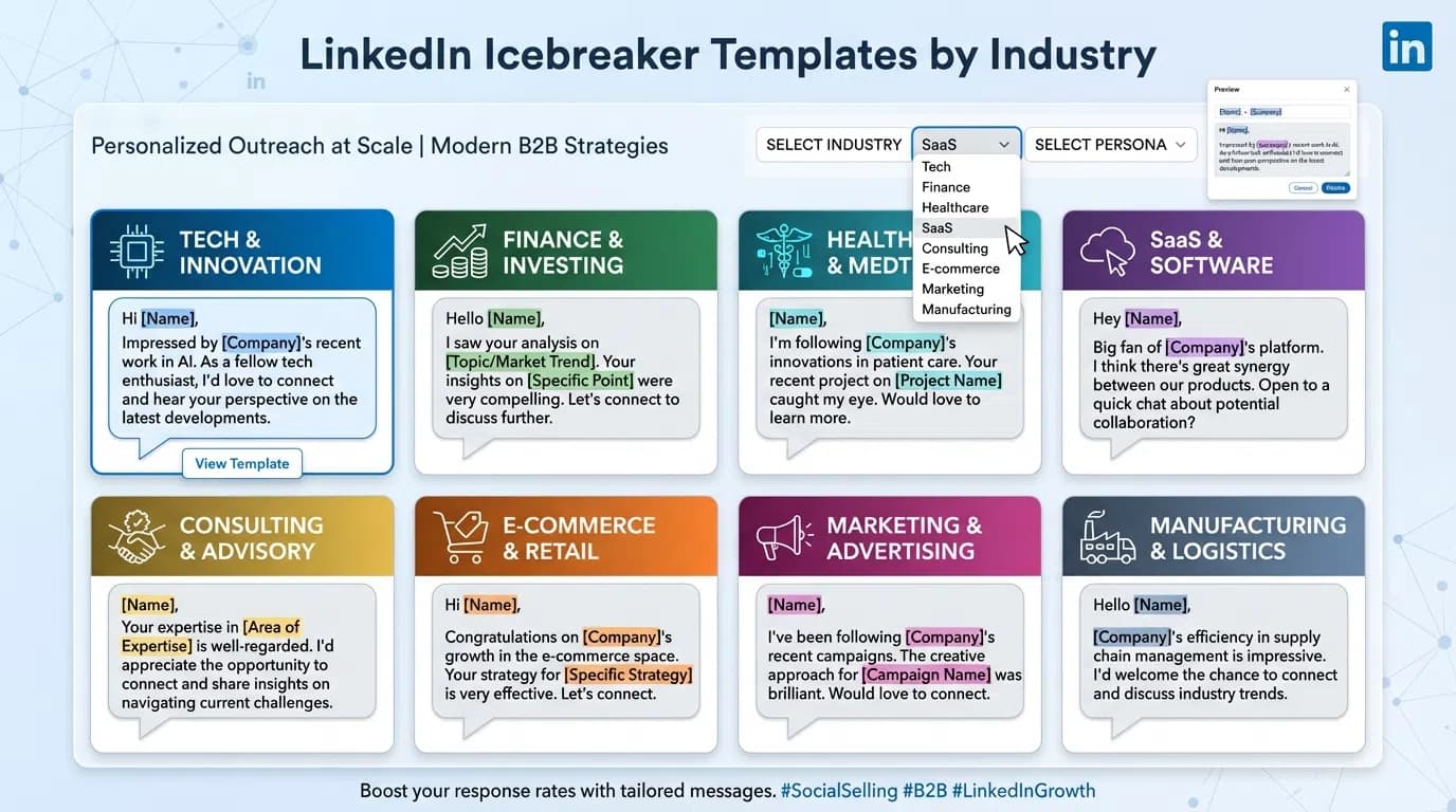 LinkedIn Icebreaker Templates for Different Industries [2026]