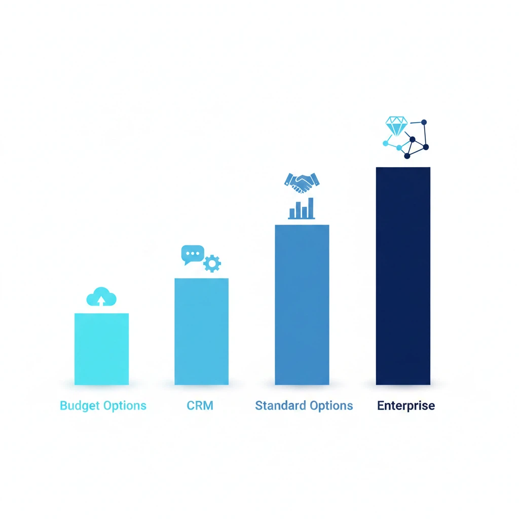 Pricing comparison chart of top Salesforce alternatives for startups